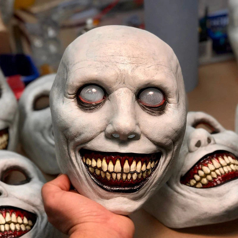 Halloween Demon Mask Creepy Smiling Face Costume Prop for Party & Cosplay