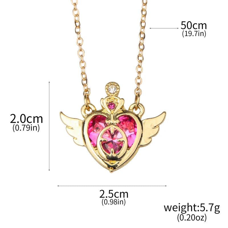Anime Moon Necklace Set for Women and Girls - Cute Cartoon Enamel Jewelry Gift Collection