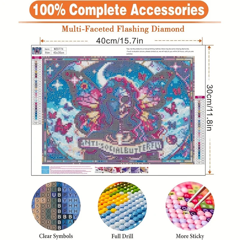 Diamond Painting Kit Halloween Skeleton Theme Full Diamond Art with Frame-Free Design