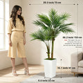 60 Inch Artificial Areca Palm Tree with Tall Planter - Lifelike Faux Indoor Outdoor Tropical Plant