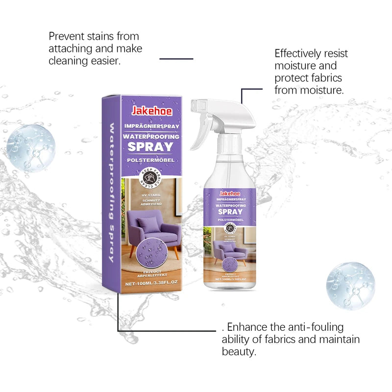 Fabric Waterproofing Spray for Sofas Carpets Upholstery Tents Wellies - Stain & Water Resistant