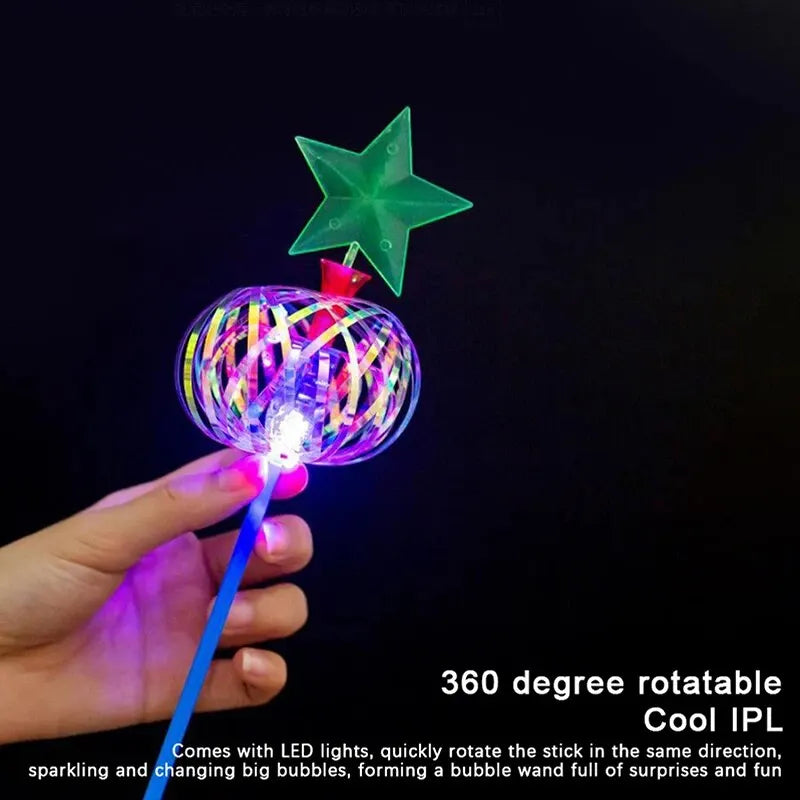 Rainbow LED Bubble Wand Toy - Colorful Luminous Kids Party Favors
