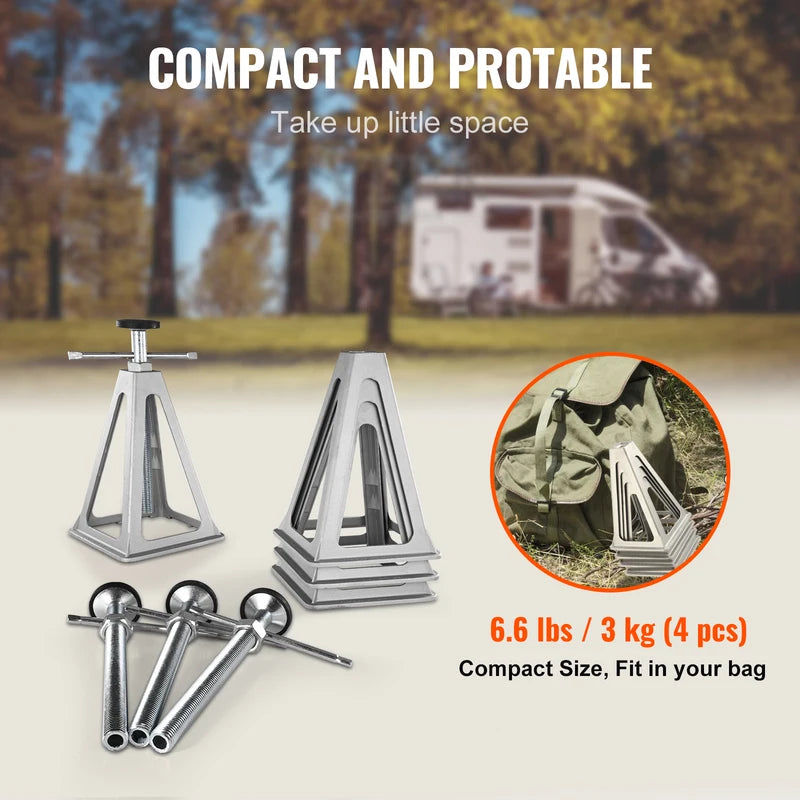 RV Stabilizer Jacks 4 Pack Aluminum Leveling Stack Jack Up to 6000 lbs
