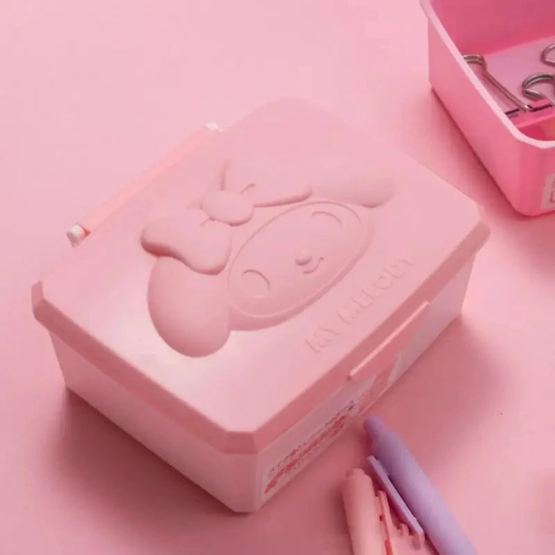 Cartoon Cotton Pad Organizer Storage Box for Cosmetics and Stationery
