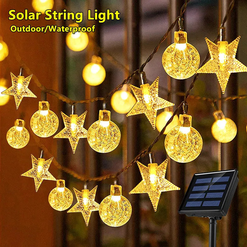 Outdoor Solar String Lights with 8 Modes for Holiday & Garden Decor
