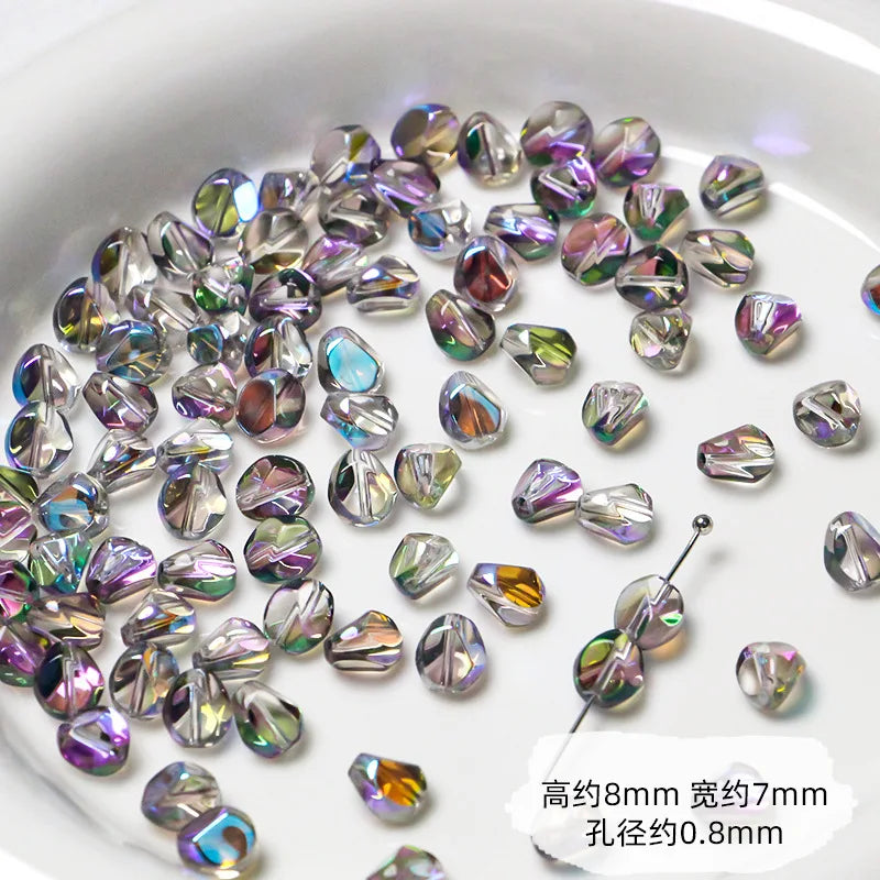 Glass Crystal Beads 8mm WaterDrop Shape Spacer Beads for Jewelry Making - Mixed Colors, 30Pcs