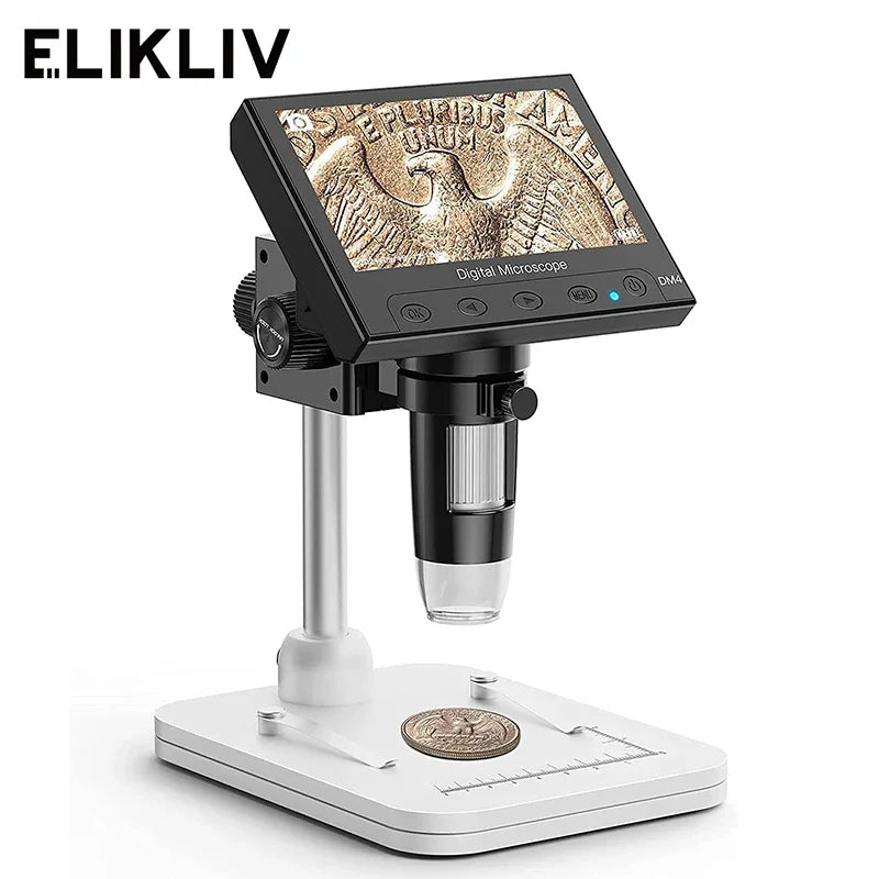 Digital Microscope with LCD Display 1000x Magnification LED Lights for Electronics Repair