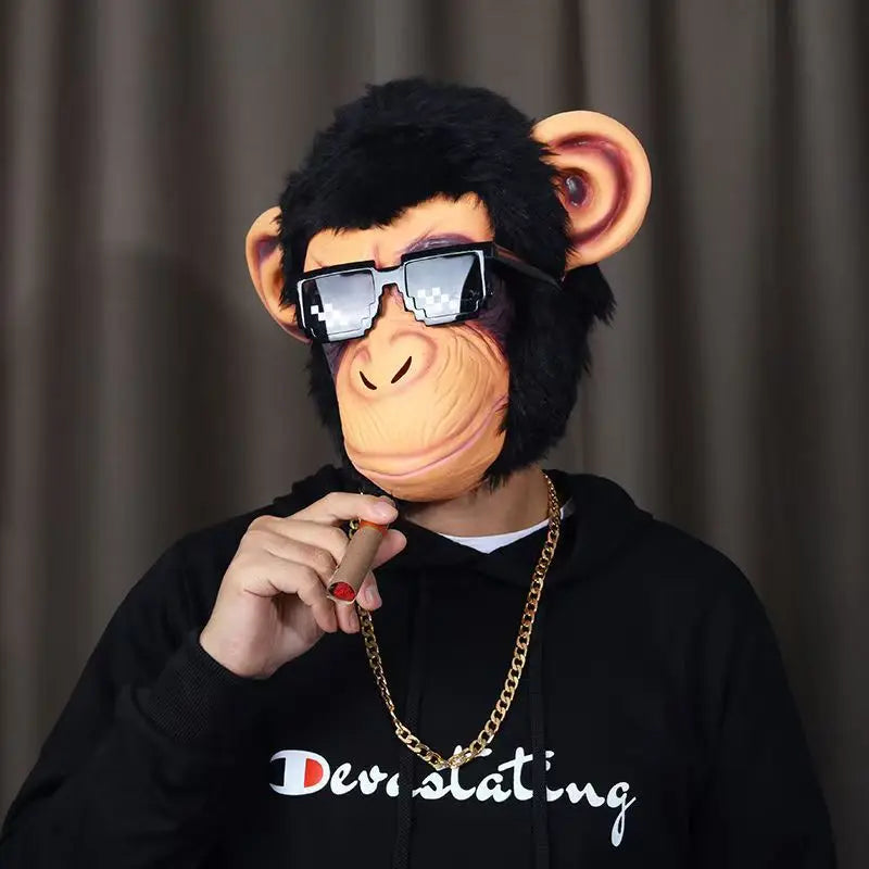 Funny Gorilla Monkey Mask for Halloween Cosplay Party Eco-Friendly Latex Full Face Mask