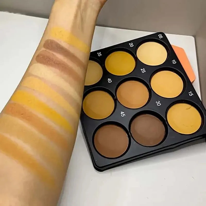 Waterproof Face Makeup Palette for Dark Skin Contouring & Brightening - Natural Matte Bronzer & Concealer
