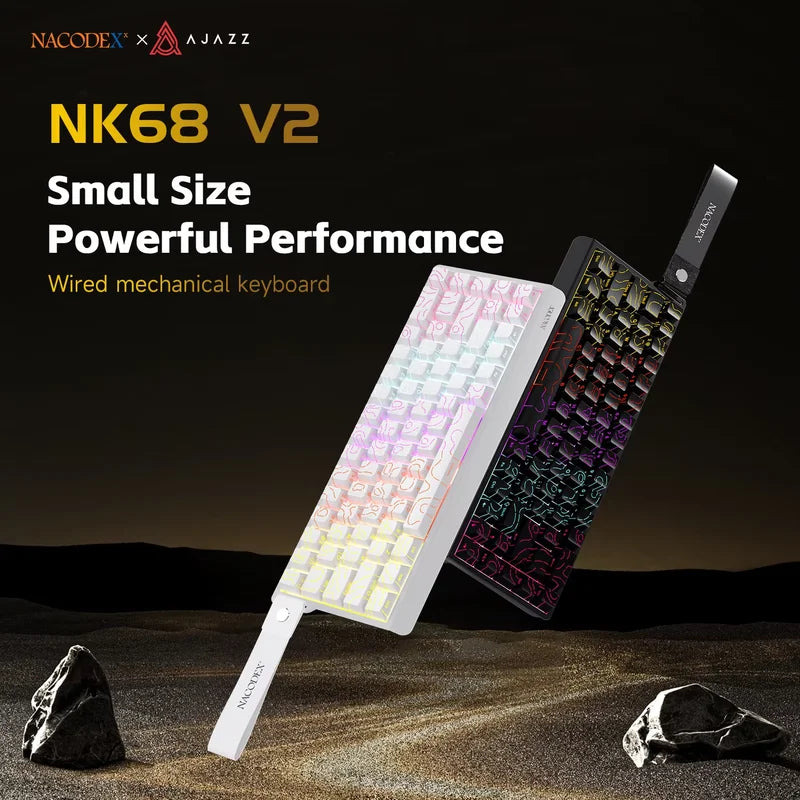 Portable Wired Mechanical Gaming Keyboard RGB Hot-Swappable Lightweight PC