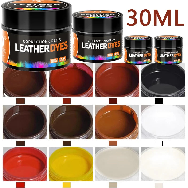 Leather Repair Kit 30ml for Car Seats Shoes Furniture - Color Change & Scratch Fix