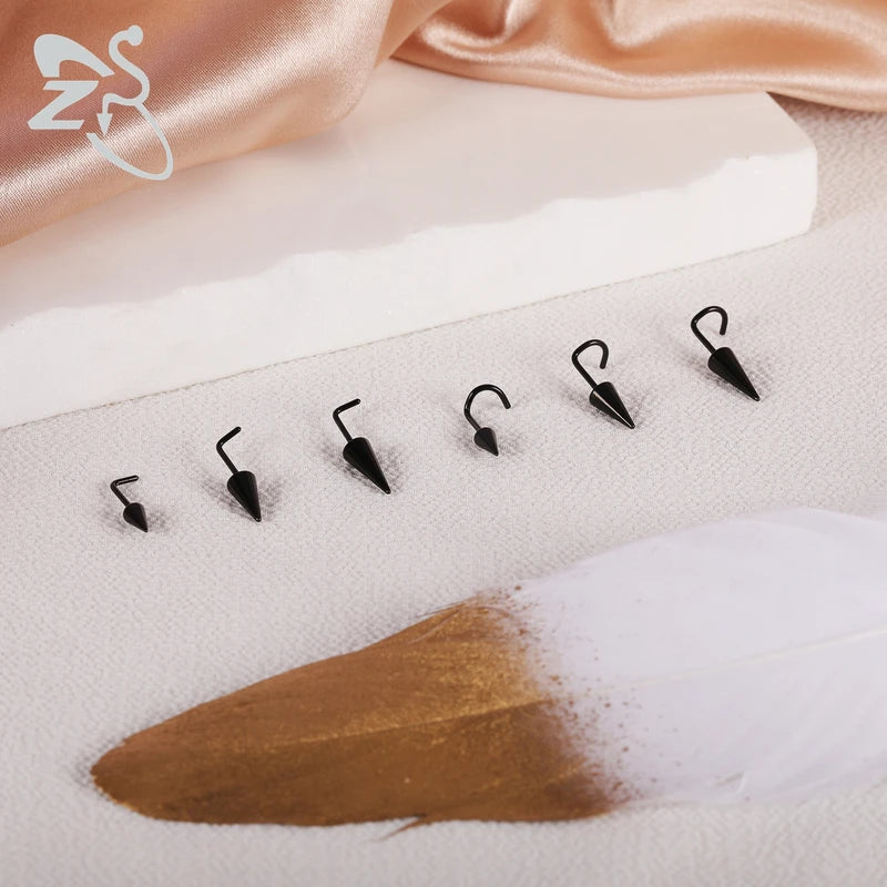Stainless Steel Nose Piercing Studs Men Women Spike Cones 6-10MM Body Jewelry
