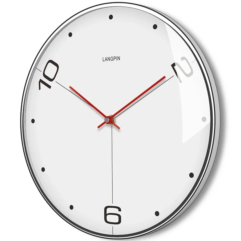 Large Modern Wall Clock for Living Room Bedroom Office - Metal Design