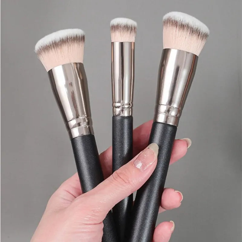 Angled Makeup Brushes for Foundation Concealer Powder Liquid & Contour - Synthetic