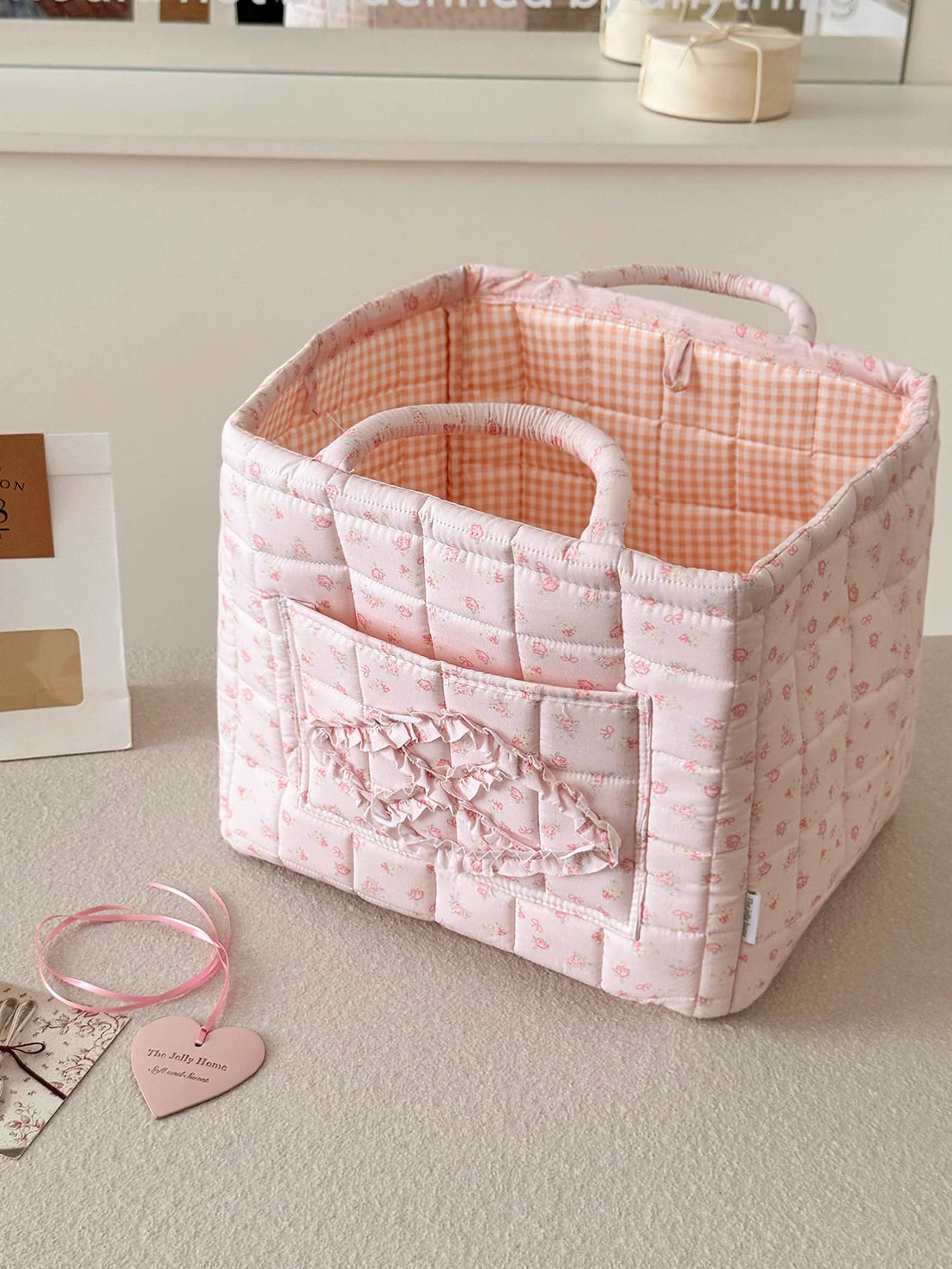 Large Capacity Flower Organizer Basket with Handle - Home Storage Bin