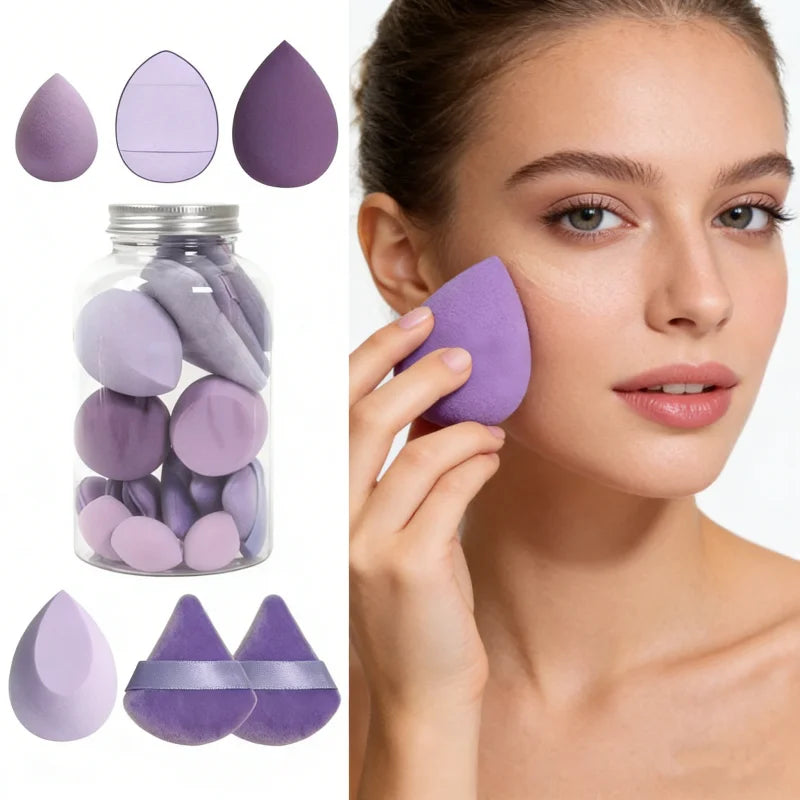 Set of 12 or 15 Makeup Sponges Beauty Egg Cosmetic Blenders Powder Puffs