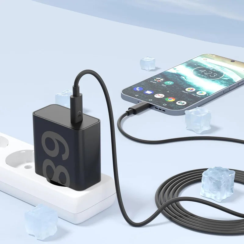 68W USB-C Fast Charger with Cable for Motorola Edge Series & More