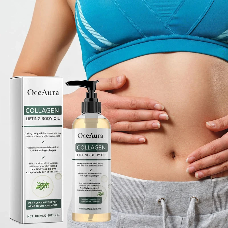 Collagen Body Oil for Skin Hydration and Firming - Moisturizing Massage Oil for Dry Skin