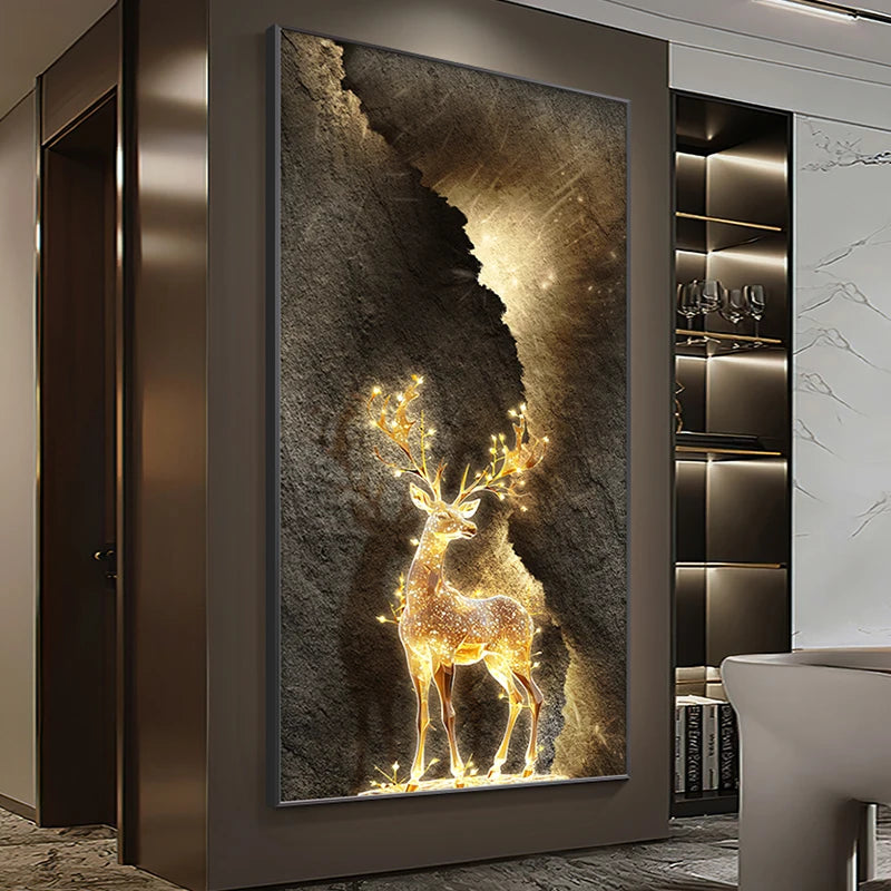 Abstract LED Wall Art Light Painting for Entrance and Living Room - Reindeer Design
