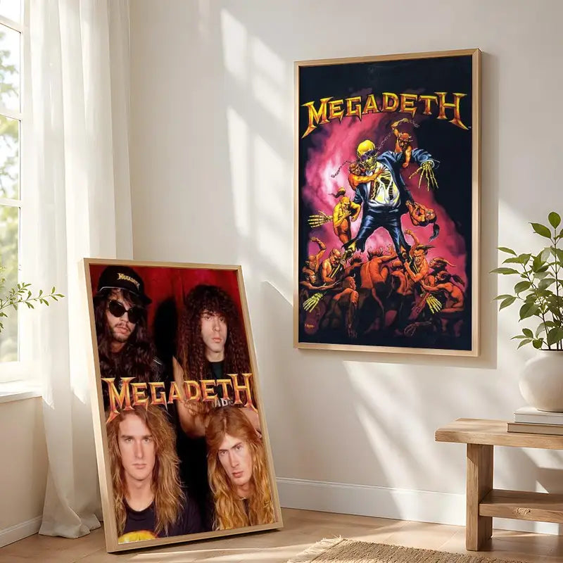 Music Band Canvas Wall Art Decor - Megadeth Calligraphy Poster for Home & Office