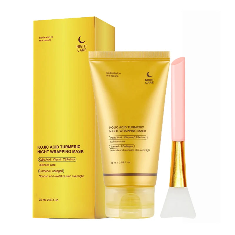 Kojic Acid Turmeric Night Facial Mask - Brightening, Oil Control & Moisturizing Peel-Off Treatment