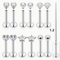 13Pcs Lip Labret Medusa Snake Bite Earrings Set - Stainless Steel Studs for Men Women
