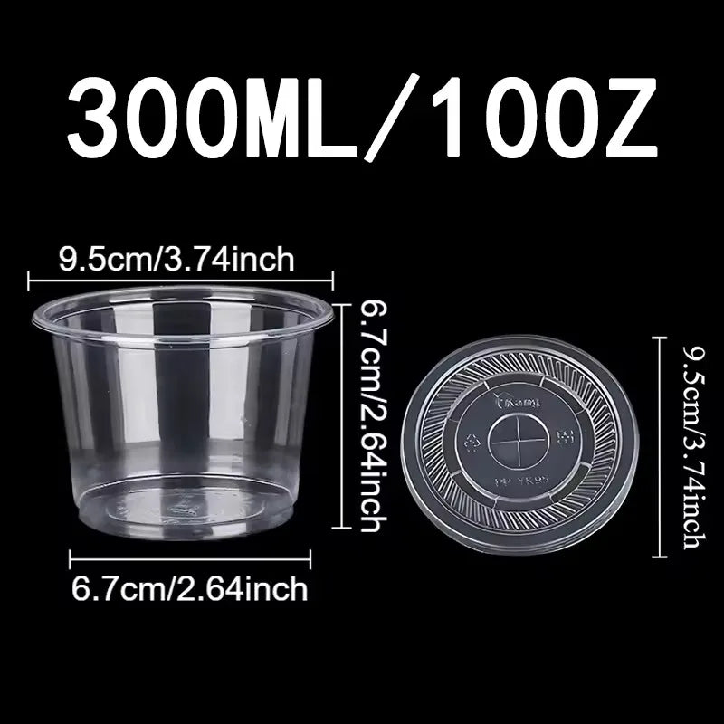Disposable Clear Plastic Pudding Cups with Lids - 50pcs Dessert Containers for Baking & Party