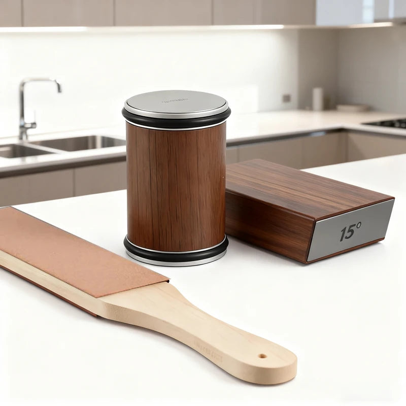 Knife Sharpener Set with Magnetic Holder & Diamond Stone - 15° & 20° Angles, Kitchen Accessory