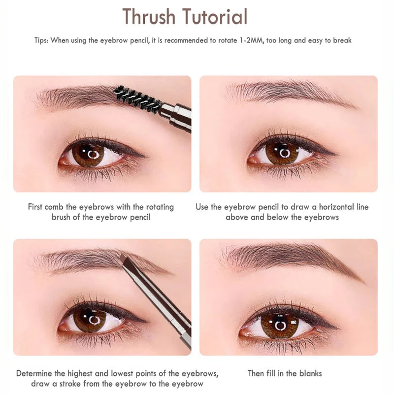 Double-Ended Eyebrow Pencil & Eyeliner Makeup Set Waterproof Long-Lasting