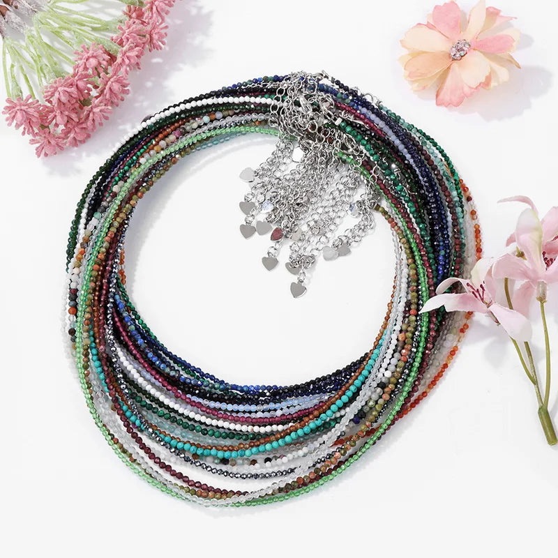 Minimalist Natural Stone Beads Necklace for Yoga & Gifts - Female Choker Jewelry