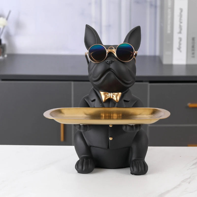 Multi-Functional Animal Statue Tray Decorative Storage Organizer for Living Room & Bedroom