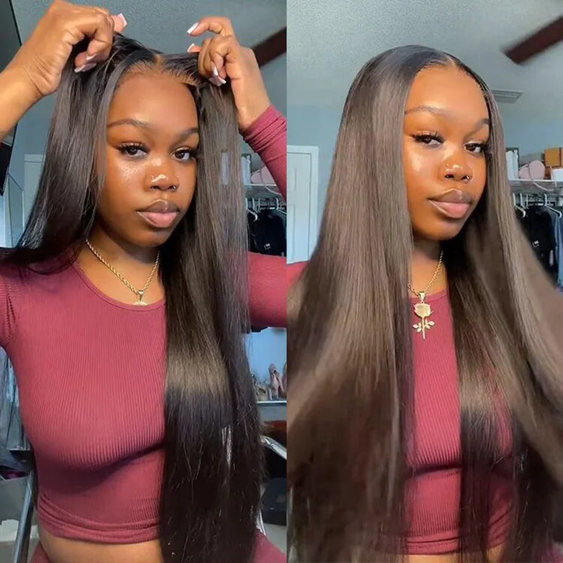 Pre-Cut No Glue Glueless Human Hair Wigs for Women - Brazilian, Ready to Wear, Preplucked, 180% Density