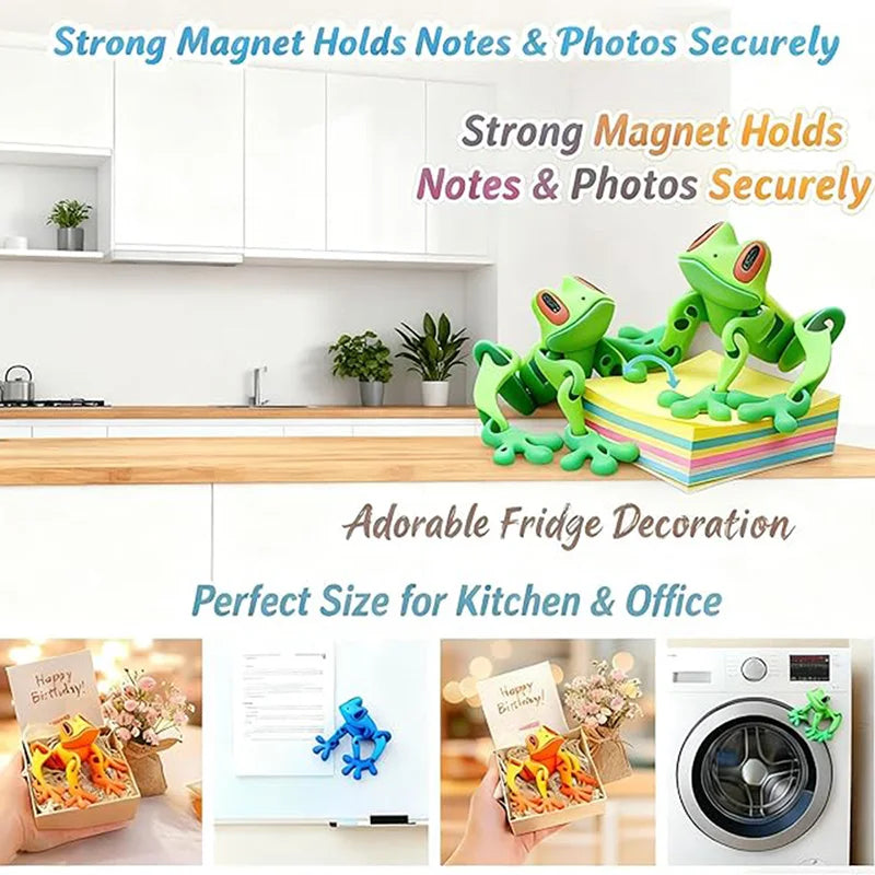 Magnetic Articulated Frog Fidget Toy - 3D Printed Animal Model Stress Relief Decor