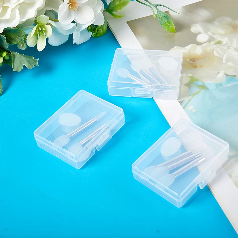 Silicone Lip Mask Brush Set with Dust Cover & Storage Box - 3 Pieces