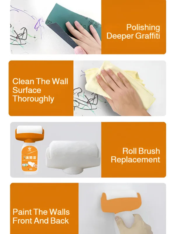 Waterborne Paint Roller Set for Wall Repair and Home Painting - Latex, Strong Adhesion