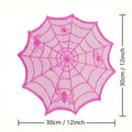 Waterproof Halloween Round Placemats - Purple Lace Polyester Table Decor