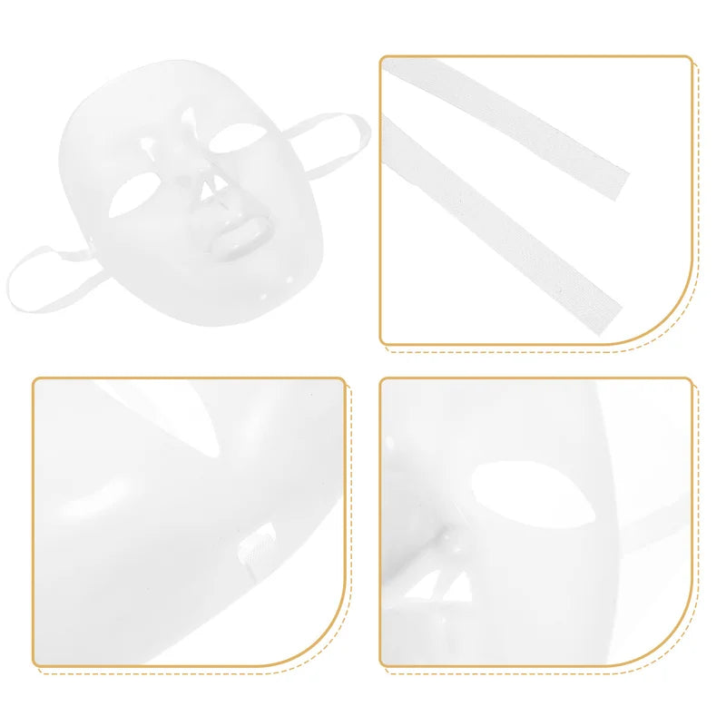 DIY White Plastic Face Mask for Crafts and Party Decorations