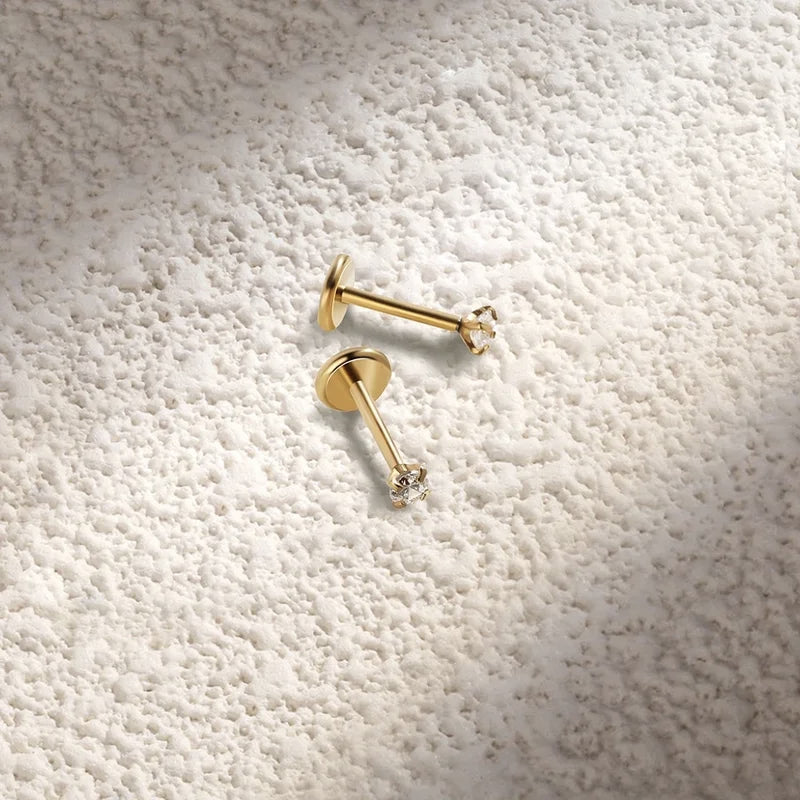 2/8PCS Stainless Steel Earring Nose Stud Cartilage Piercing Jewelry for Women