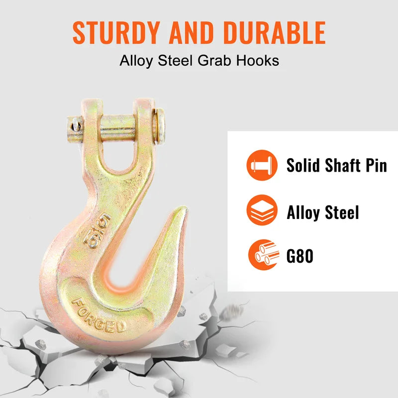 Heavy Duty Zinc Plated Binder Chain with Hooks - Transport & Tie Down