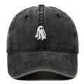Unisex Halloween Embroidered Baseball Cap with Ghost Pattern - Simple Style, Suitable for Men and Women
