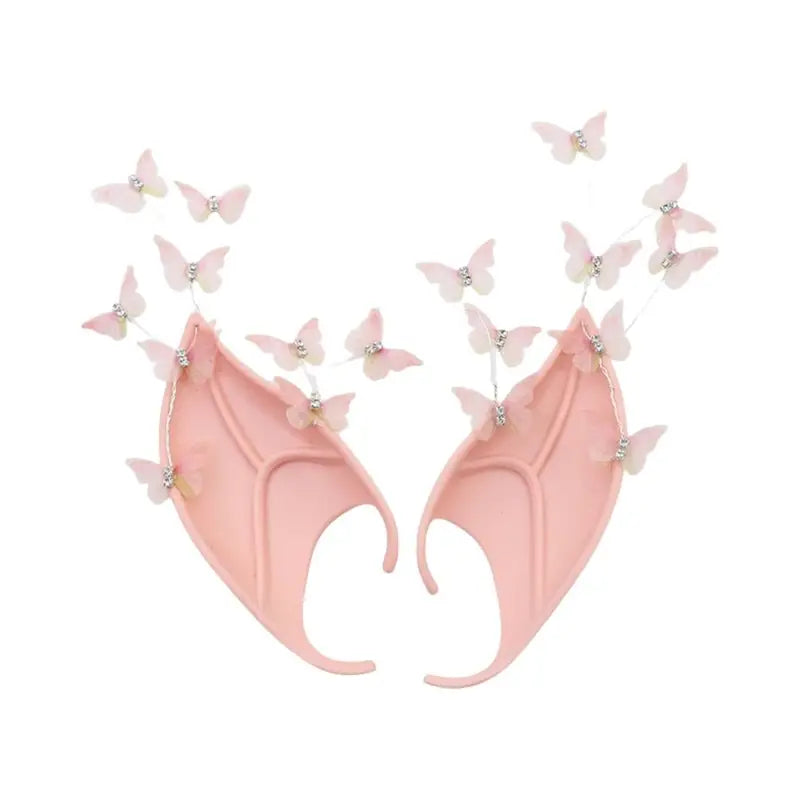 Halloween Elf Ears Cosplay Costume Accessories with Earring Dangle Fake Piercing