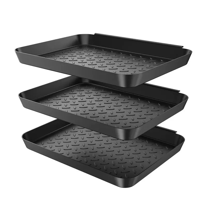 3-Pack Multi-Purpose Outdoor Garden Boot Mat Tray for Floor & Plant Protection