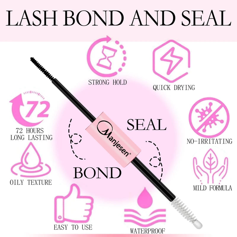 False Eyelash Extension Kit with Lash Glue, Seal & Tweezers - All Colors