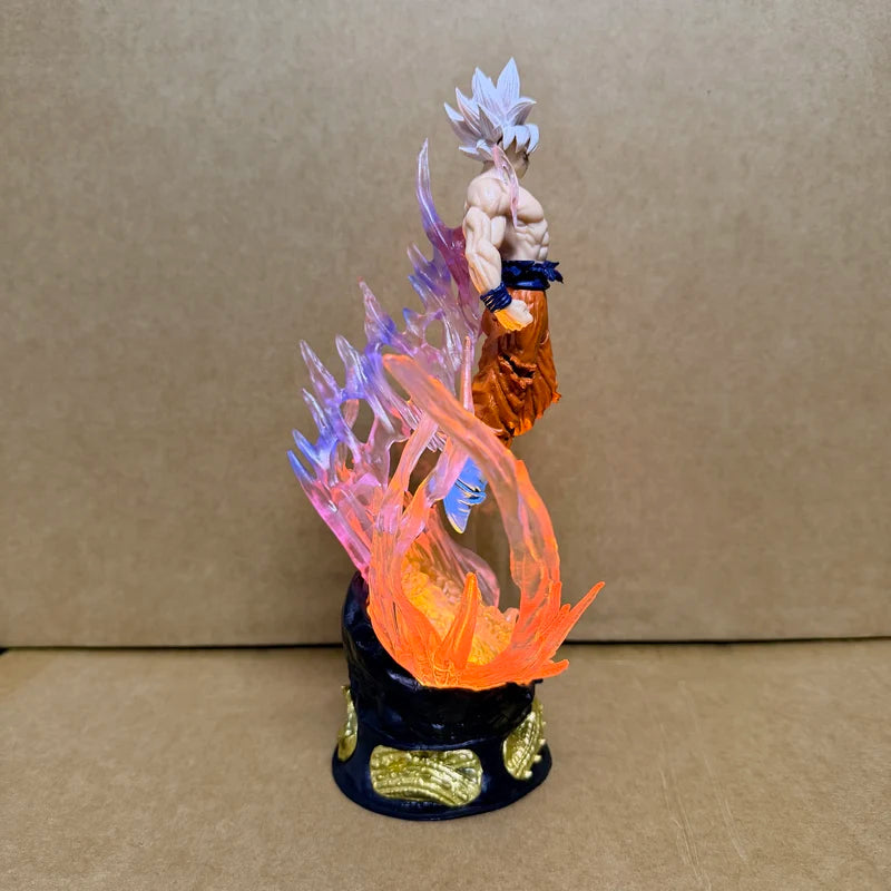 24cm Anime Goku Action Figure Ultra Instinct Super Saiyan PVC Light-Up Statue Toy Gift