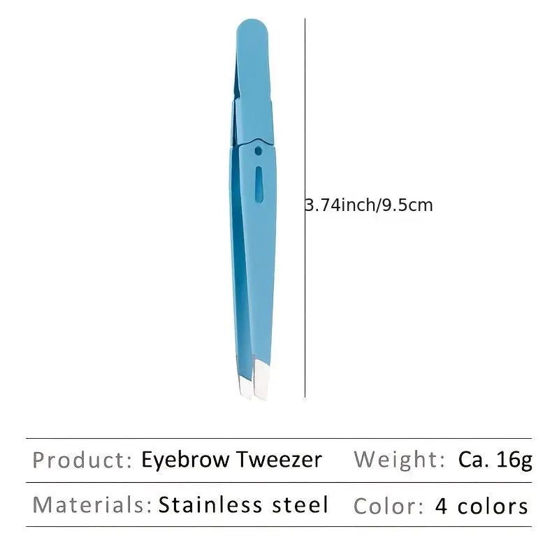 Eyebrow Tweezer Stainless Steel Slanted Hair Removal Tool for Eyebrows & Fine Hairs