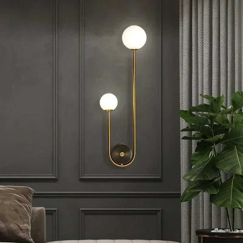 Modern Wall Light Lamp with Glass Ball LED Sconce for Bedroom & Living Room
