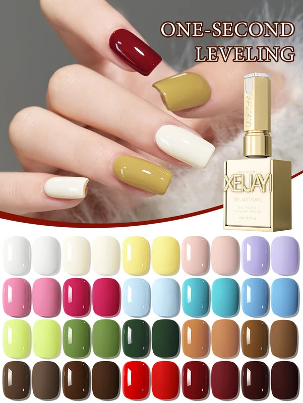 35-Color Gel Nail Polish Set - 15ml Semi-Permanent UV LED Nail Gel