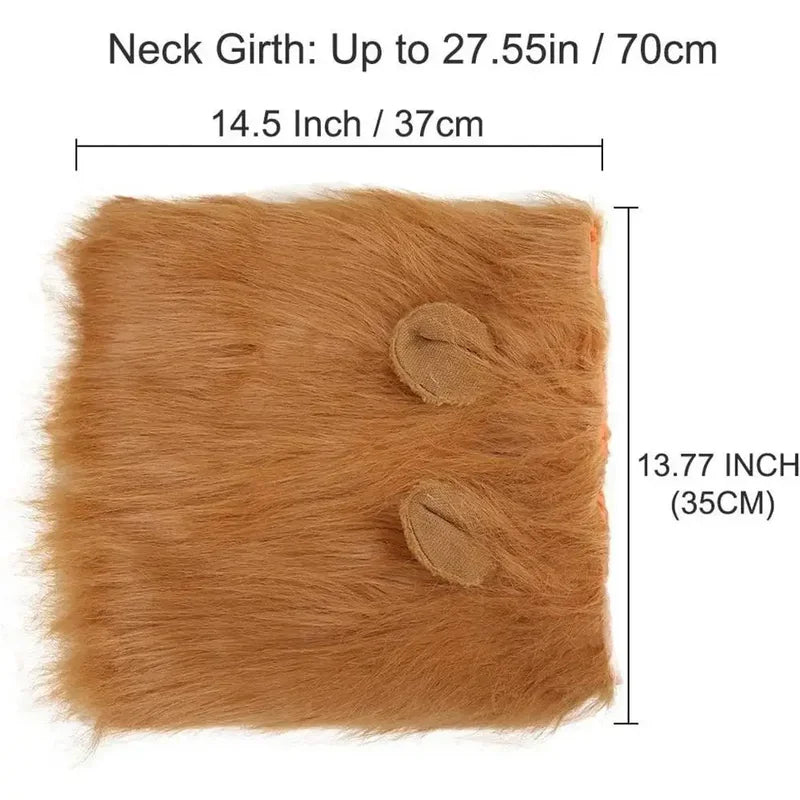 Pet Lion Head Wig Cosplay Dog Costume - Realistic Mane for Medium & Large Dogs