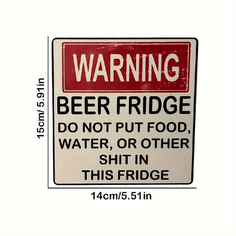 Funny Warning Sign Beer Stickers - Kitchen Decor & Dorm Essential