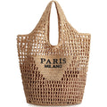 Women Straw Beach Bag Handmade Woven Tote Large Capacity Summer Shoulder Bag